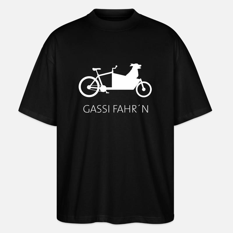Lastenfahrrad Gassi Hund - Stanley/Stella Oversized Unisex Bio T-Shirt Blaster 2.0 - Schwarz