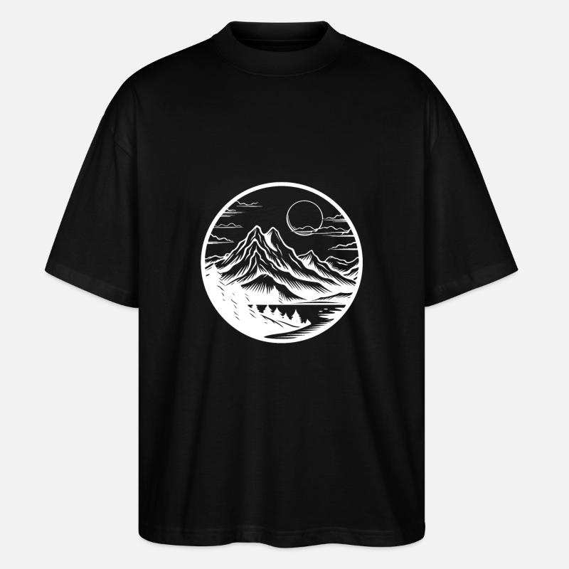 Berge Landschaft Natur - Stanley/Stella Oversized Unisex Bio T-Shirt Blaster 2.0 - Schwarz