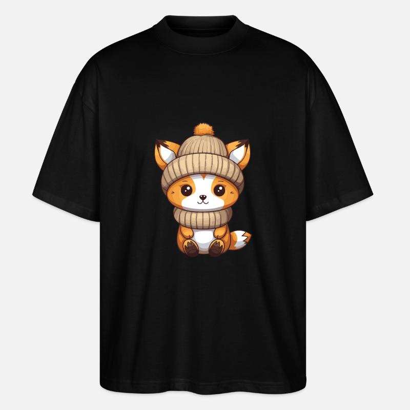 Fuchs Winter Comic - Stanley/Stella Oversized Unisex Bio T-Shirt Blaster 2.0 - Schwarz