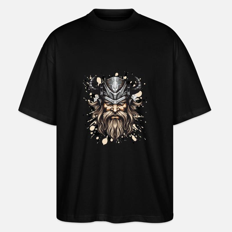 Wikinger Kopf Helm Odin - Stanley/Stella Oversized Unisex Bio T-Shirt Blaster 2.0 - Schwarz