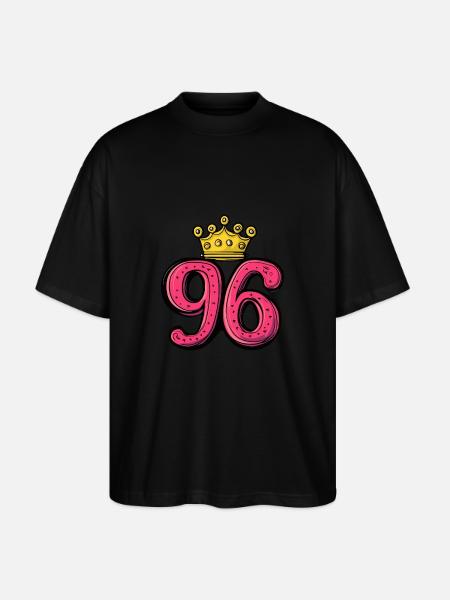 96 Number Jersey Crown - Stanley/Stella Oversized Unisex Organic T-shirt Blaster 2.0 - black