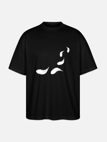 flying feathers white - Stanley/Stella Oversized Unisex Organic T-shirt Blaster 2.0 - black