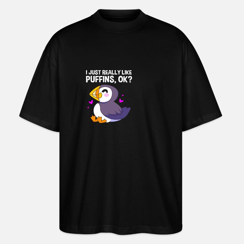 Macareux Papageientaucher - T-shirt bio Blaster 2.0 coupe oversize Stanley/Stella Unisexe - noir