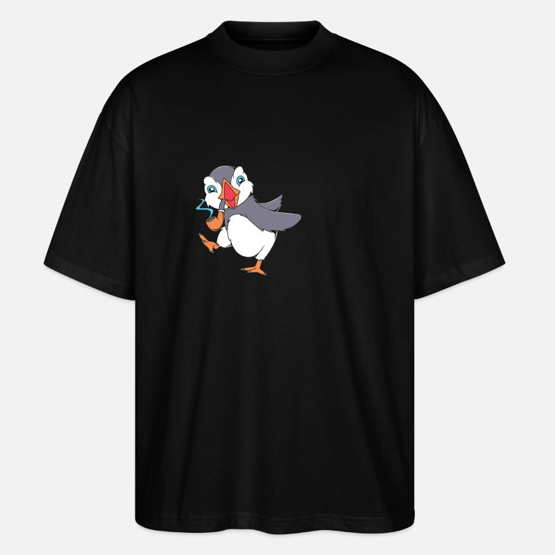 Papageientaucher Puffin - Stanley/Stella Oversized Unisex Organic T-shirt Blaster 2.0 - black