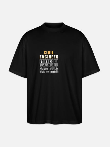 Civilingenjör, Byggarbetsplats, Byggarbetare - Ekologisk Oversized T-shirt Unisex Stanley/Stella Blaster 2.0 - svart