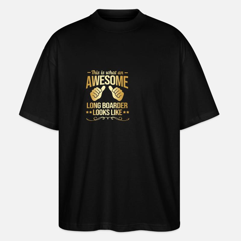 Longboard Longboarder Longboarding - Stanley/Stella Oversized Unisex Organic T-shirt Blaster 2.0 - black