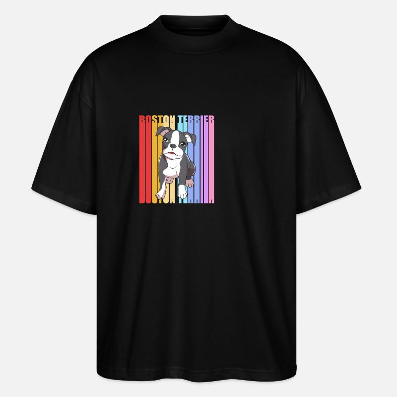 Boston Terrier - Stanley/Stella Oversized Unisex Bio T-Shirt Blaster 2.0 - Schwarz