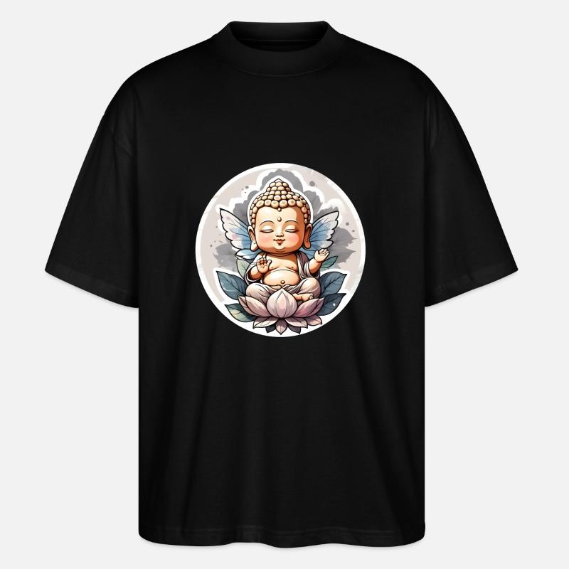 bébé Bouddha - meditation yoga relaxation - T-shirt bio Blaster 2.0 coupe oversize Stanley/Stella Unisexe - noir