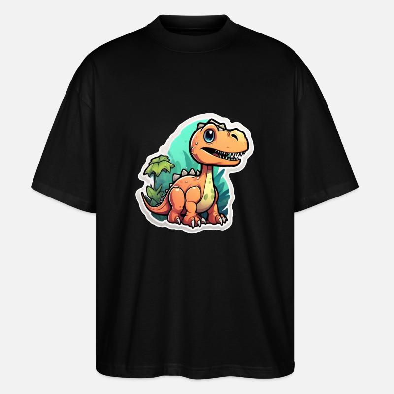 Karikatur-Dinosaurier - Stanley/Stella Oversized Unisex Bio T-Shirt Blaster 2.0 - Schwarz