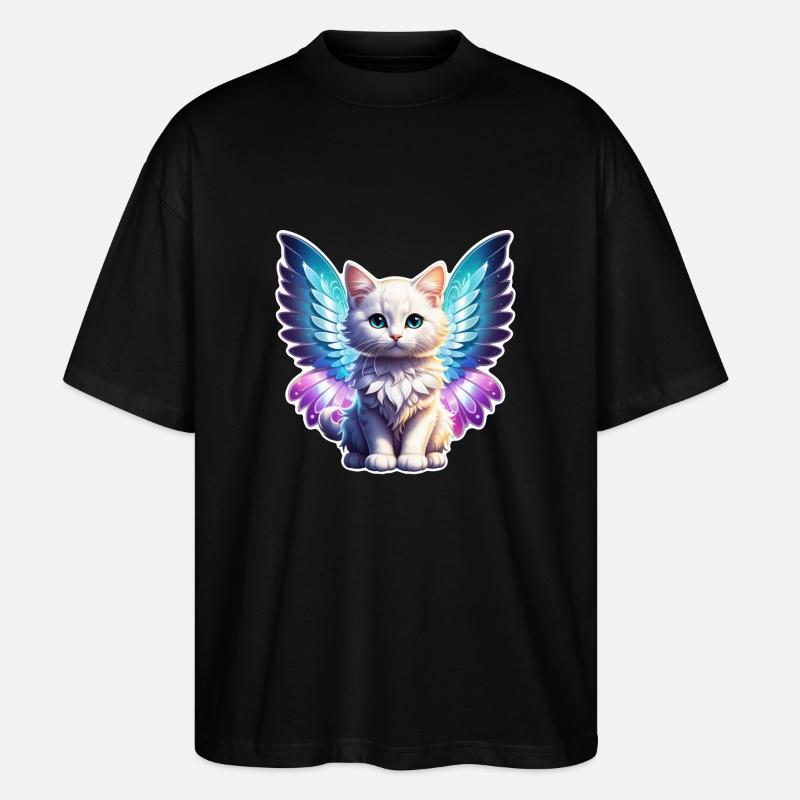 chat avec des ailes - T-shirt bio Blaster 2.0 coupe oversize Stanley/Stella Unisexe - noir