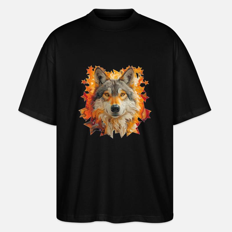 Wolf und Sterne - Stanley/Stella Oversized Unisex Bio T-Shirt Blaster 2.0 - Schwarz