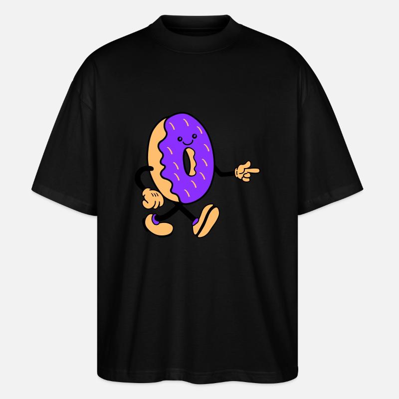 donut comic smile - Stanley/Stella Oversized Unisex Bio T-Shirt Blaster 2.0 - Schwarz