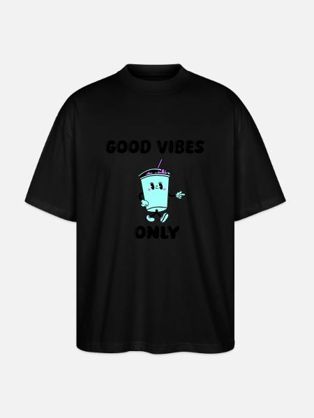 drink cartoon vibes - Stanley/Stella Oversized Unisex Organic T-shirt Blaster 2.0 - black