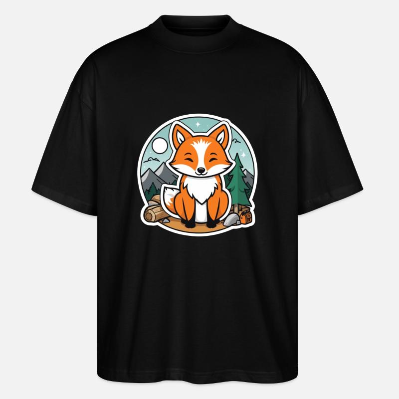 Fox camping - Stanley/Stella Oversized Unisex Organic T-shirt Blaster 2.0 - black