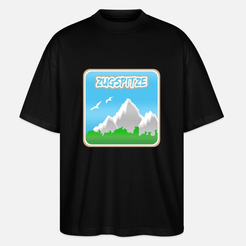 Bergsteigen Zugspitze - Stanley/Stella Oversized Unisex Bio T-Shirt Blaster 2.0 - Schwarz