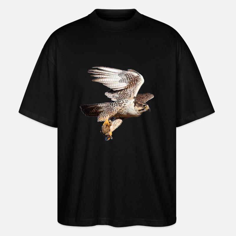 Heiliger Falke im Flug - Stanley/Stella Oversized Unisex Bio T-Shirt Blaster 2.0 - Schwarz