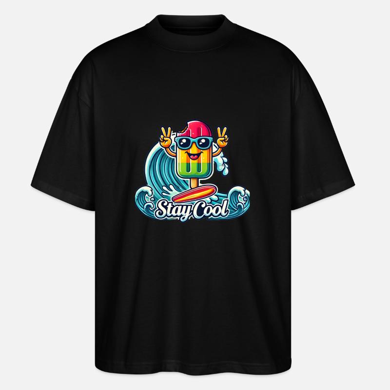 Stay Cool - Sommer Vibes - Stanley/Stella Oversized Unisex Bio T-Shirt Blaster 2.0 - Schwarz