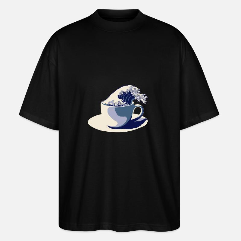 Coffee Wave - Stanley/Stella Oversized Unisex Bio T-Shirt Blaster 2.0 - Schwarz