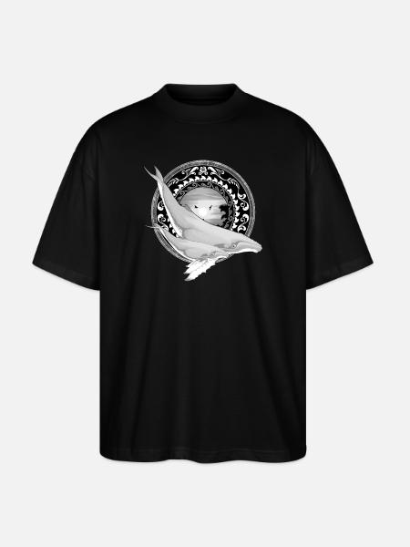 Humpback Whale Hawaiian - Stanley/Stella Oversized Unisex Organic T-shirt Blaster 2.0 - black