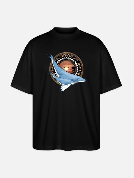 Humpback Whale Hawaiian - Stanley/Stella Oversized Unisex Organic T-shirt Blaster 2.0 - black