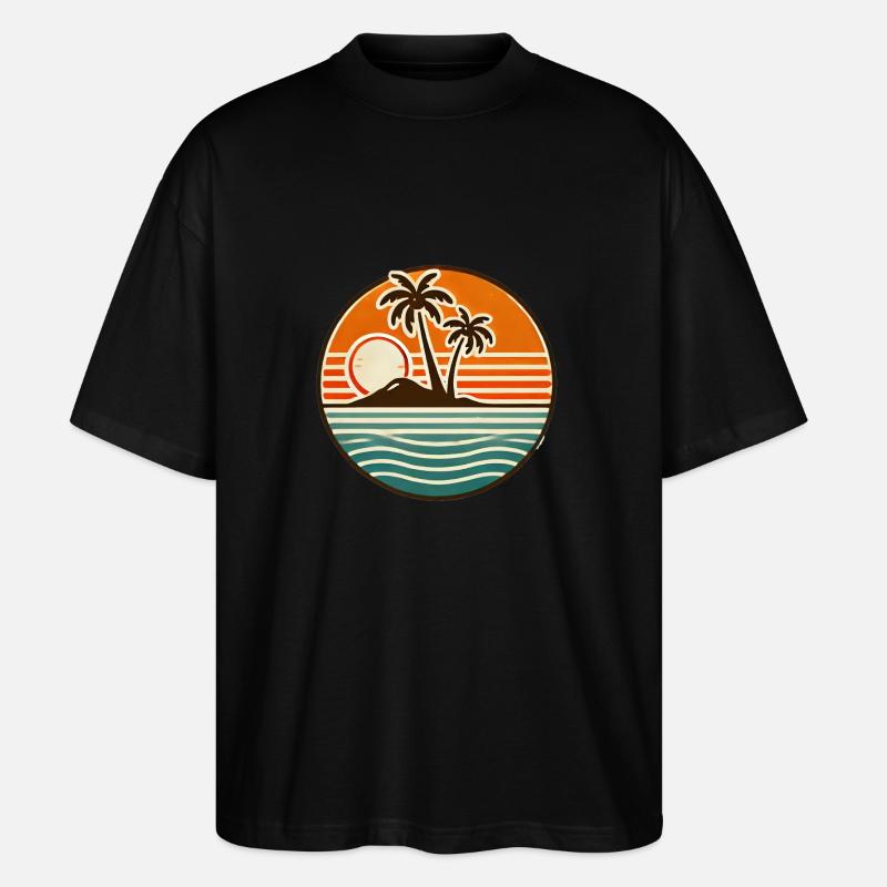 Tropenparadies 🌴🌅 - Stanley/Stella Oversized Unisex Bio T-Shirt Blaster 2.0 - Schwarz