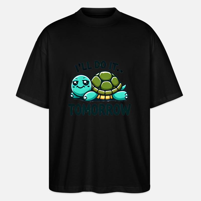 Entspannte Schildkrötte - Stanley/Stella Oversized Unisex Bio T-Shirt Blaster 2.0 - Schwarz