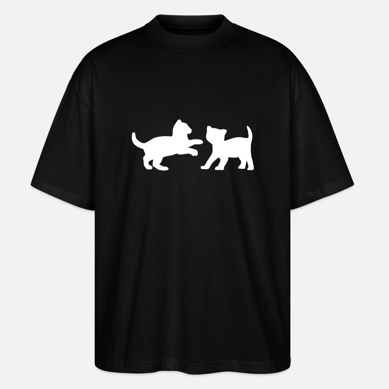 Zwei Kätzchen, die - Stanley/Stella Oversized Unisex Bio T-Shirt Blaster 2.0 - Schwarz