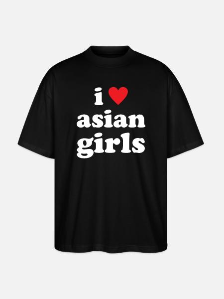 I Love Asian Girls - Stanley/Stella Oversized Unisex Organic T-shirt Blaster 2.0 - black