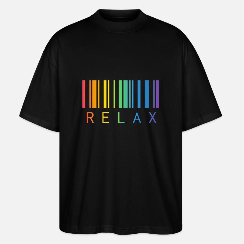RELAX, CODE-BARRES, STRICHCODE - T-shirt bio Blaster 2.0 coupe oversize Stanley/Stella Unisexe - noir