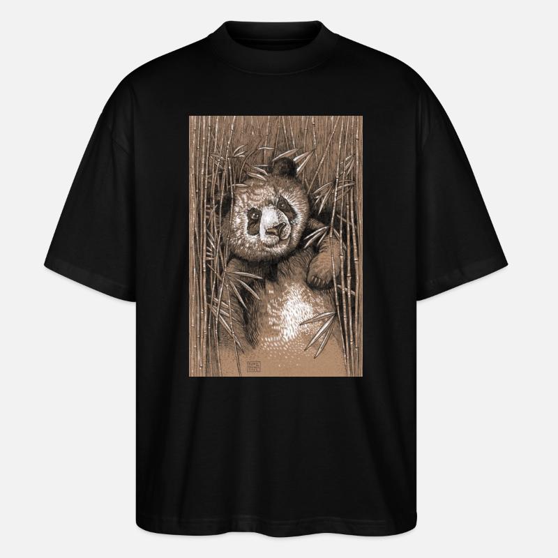 PANDA 02 - Stanley/Stella Oversized Unisex Bio T-Shirt Blaster 2.0 - Schwarz
