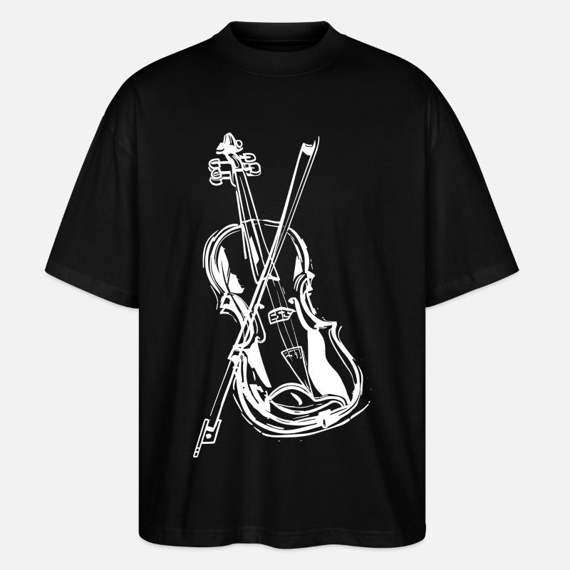 Dessin de violon - T-shirt bio Blaster 2.0 coupe oversize Stanley/Stella Unisexe - noir
