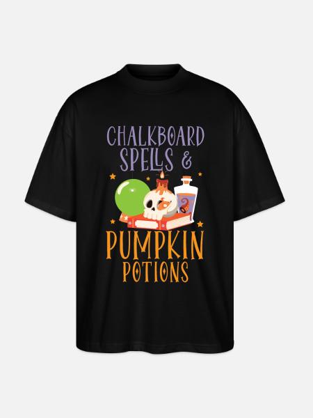 Chalkboard Magic & Pumpkin Potions Halloween - Stanley/Stella Oversized Unisex Organic T-shirt Blaster 2.0 - black