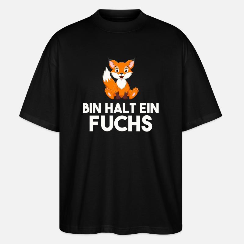 Bin Halt Ein Fuchs - Stanley/Stella Oversized Unisex Bio T-Shirt Blaster 2.0 - Schwarz