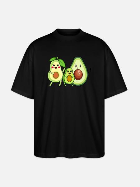Avocado family on vacation - Stanley/Stella Oversized Unisex Organic T-shirt Blaster 2.0 - black