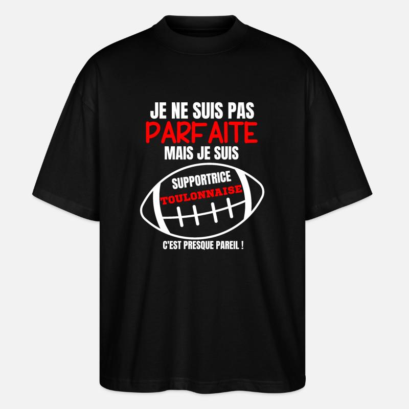 Supportrice Toulon Parfait Rugby - T-shirt bio Blaster 2.0 coupe oversize Stanley/Stella Unisexe - noir