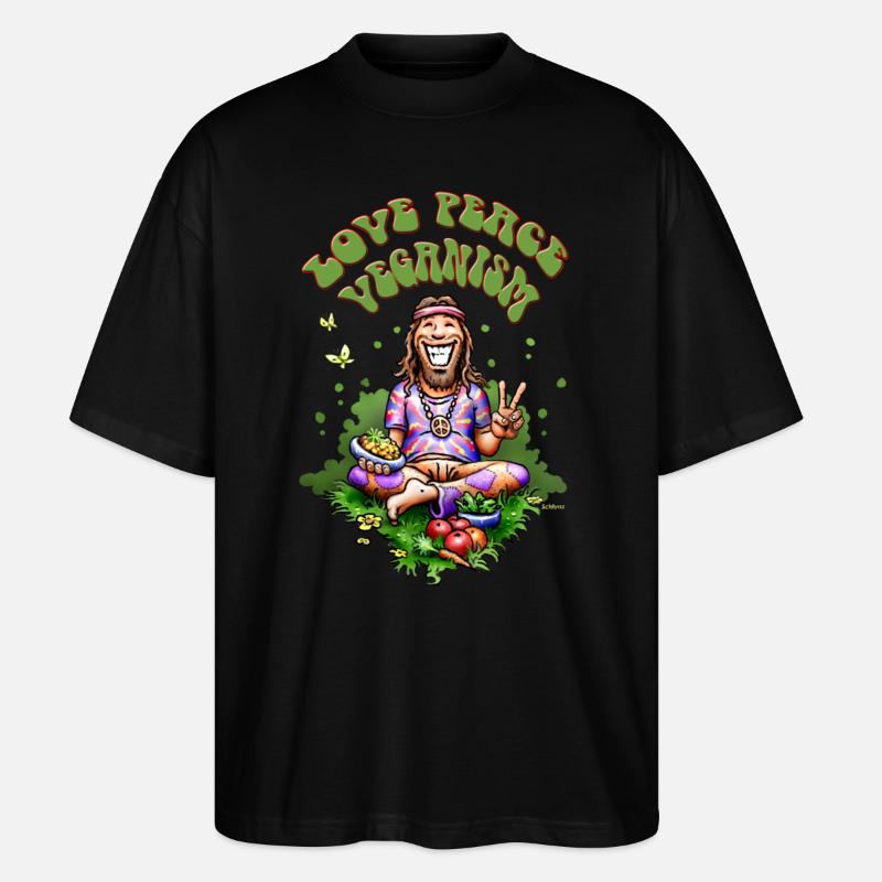 Love and Peace - Stanley/Stella Oversized Unisex Organic T-shirt Blaster 2.0 - black