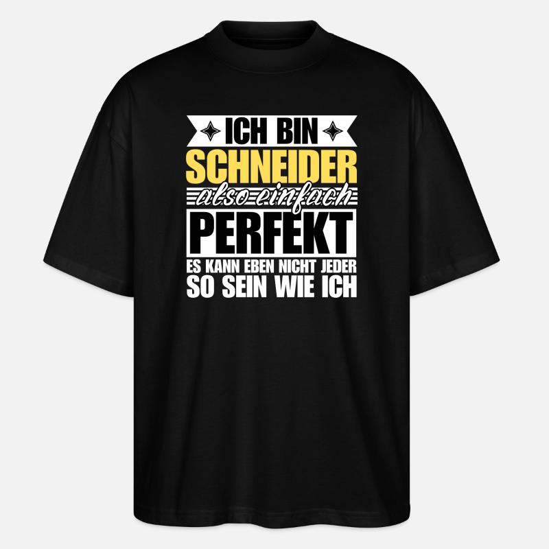 Perfekter Schneider - Stanley/Stella Oversized Unisex Bio T-Shirt Blaster 2.0 - Schwarz