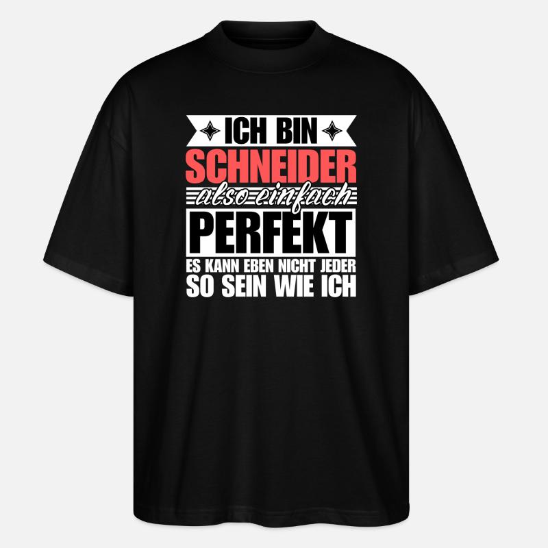 Perfekter Schneider - Stanley/Stella Oversized Unisex Bio T-Shirt Blaster 2.0 - Schwarz