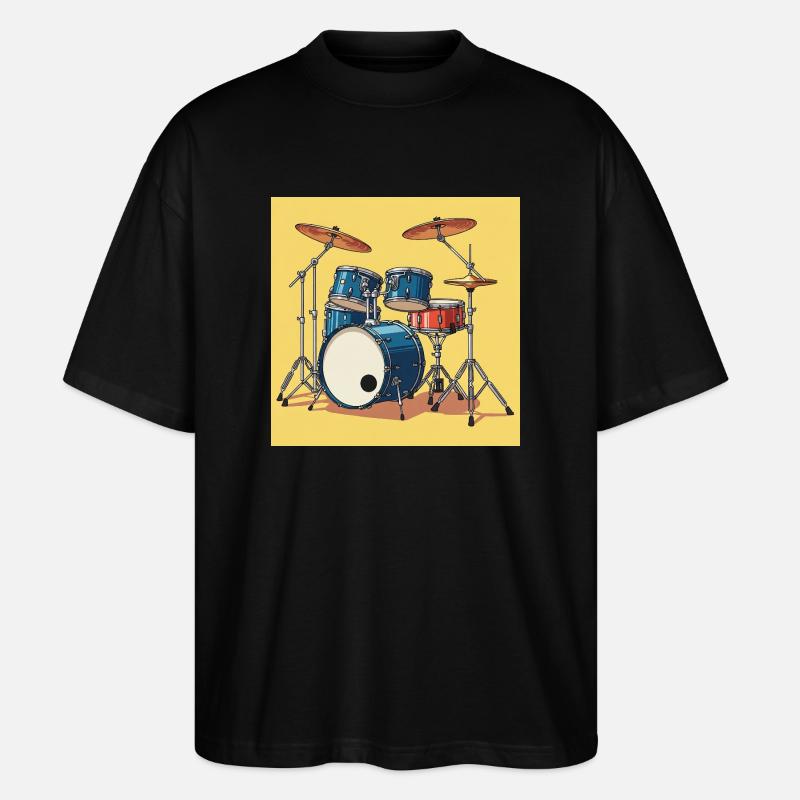 Das Schlagzeug: Rhythmus im Blut - Stanley/Stella Oversized Unisex Bio T-Shirt Blaster 2.0 - Schwarz