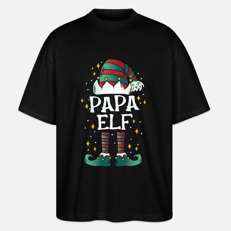 Papa Elf - Stanley/Stella Oversized Unisex Organic T-shirt Blaster 2.0 - black
