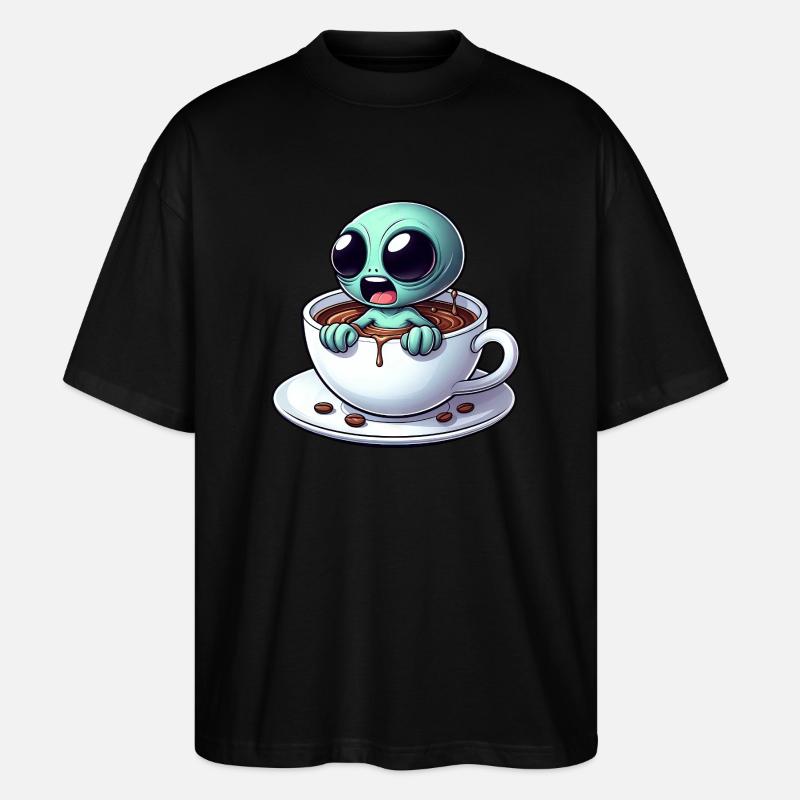 Alien Alien Coffee Drinker Caffeine - Stanley/Stella Oversized Unisex Organic T-shirt Blaster 2.0 - black