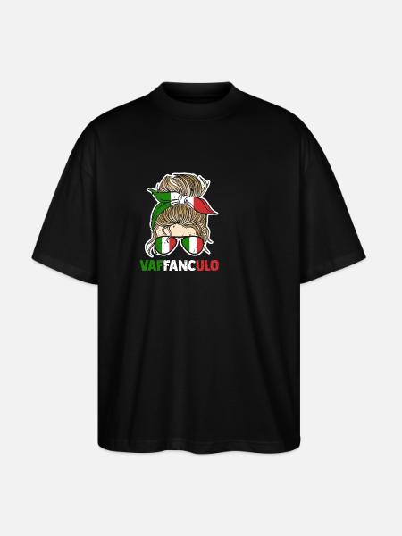 Italy Italian Vaffanculo - Stanley/Stella Oversized Unisex Organic T-shirt Blaster 2.0 - black