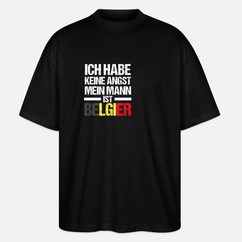 Belgier Belgien - Stanley/Stella Oversized Unisex Bio T-Shirt Blaster 2.0 - Schwarz