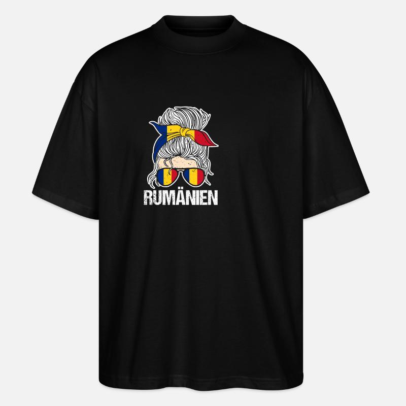 Roumains Roumanie - T-shirt bio Blaster 2.0 coupe oversize Stanley/Stella Unisexe - noir