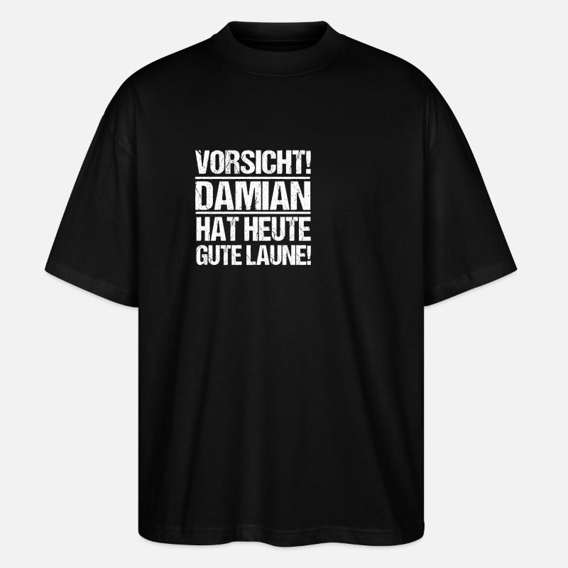 Prénom Damian - T-shirt bio Blaster 2.0 coupe oversize Stanley/Stella Unisexe - noir