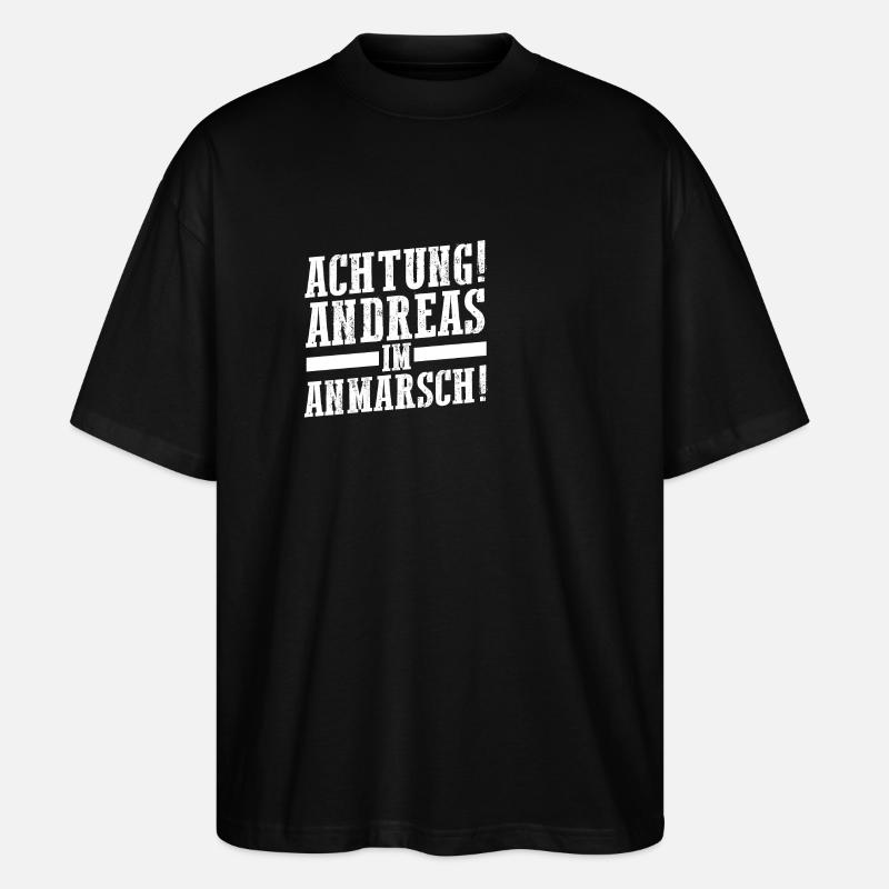 First name Andreas - Stanley/Stella Oversized Unisex Organic T-shirt Blaster 2.0 - black