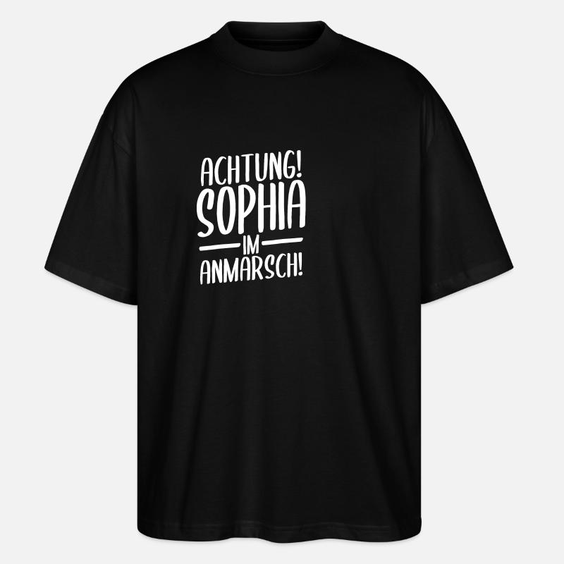 First name Sophia - Stanley/Stella Oversized Unisex Organic T-shirt Blaster 2.0 - black