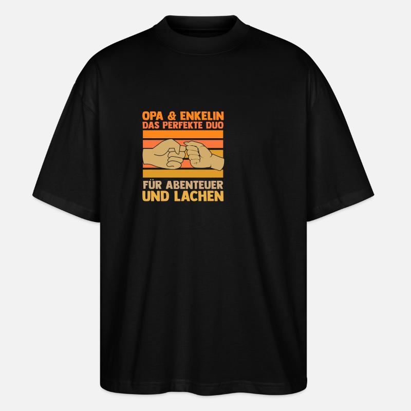 Opa Und Enkelin - Stanley/Stella Oversized Unisex Bio T-Shirt Blaster 2.0 - Schwarz