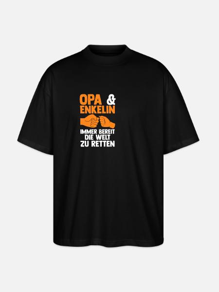 Papi et petite-fille - T-shirt bio Blaster 2.0 coupe oversize Stanley/Stella Unisexe - noir