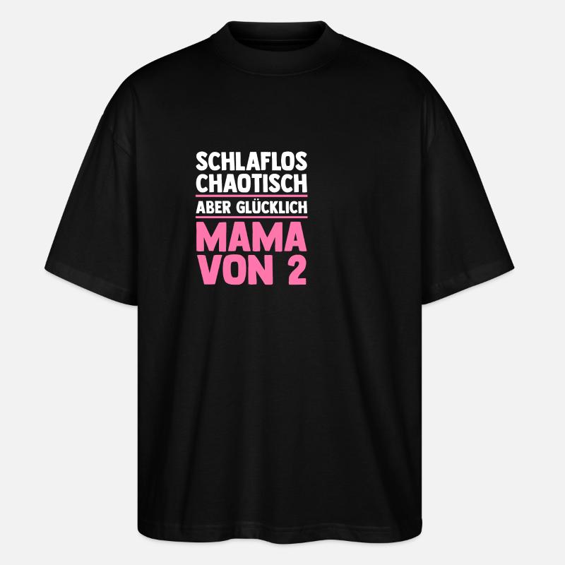 Maman de 2 enfants - T-shirt bio Blaster 2.0 coupe oversize Stanley/Stella Unisexe - noir